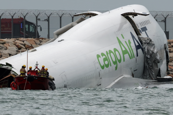 2 Dead After ACT Airlines Cargo Plane from Dubai Skids Off Hong Kong Runway